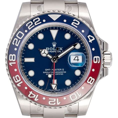 rolex gmt white gold blue